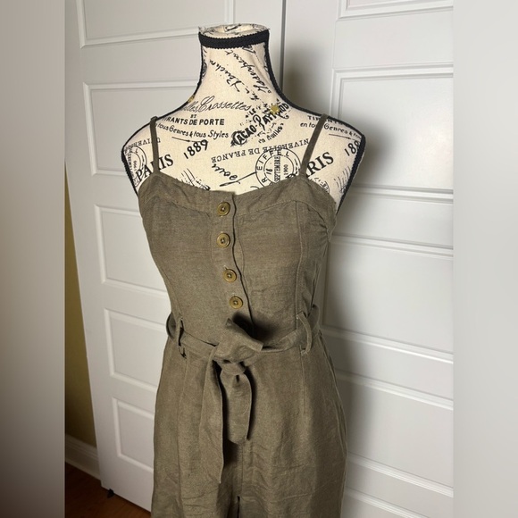 Rails Happer Jumpsuit Linen Blend in Olive Green - Picture 3 of 12